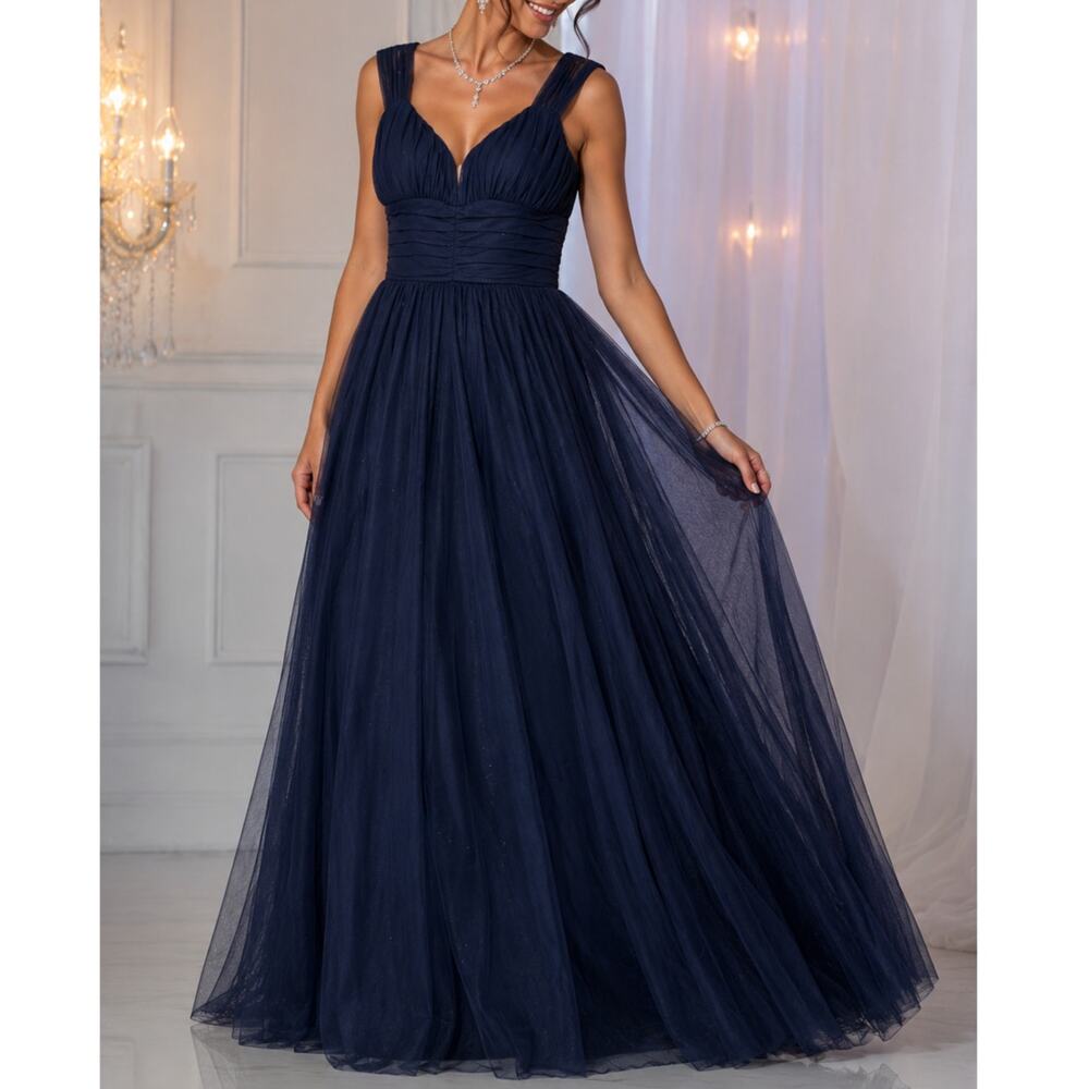 CITY STUDIOS Navy Tulle Formal Prom Gown Size 11 NWT